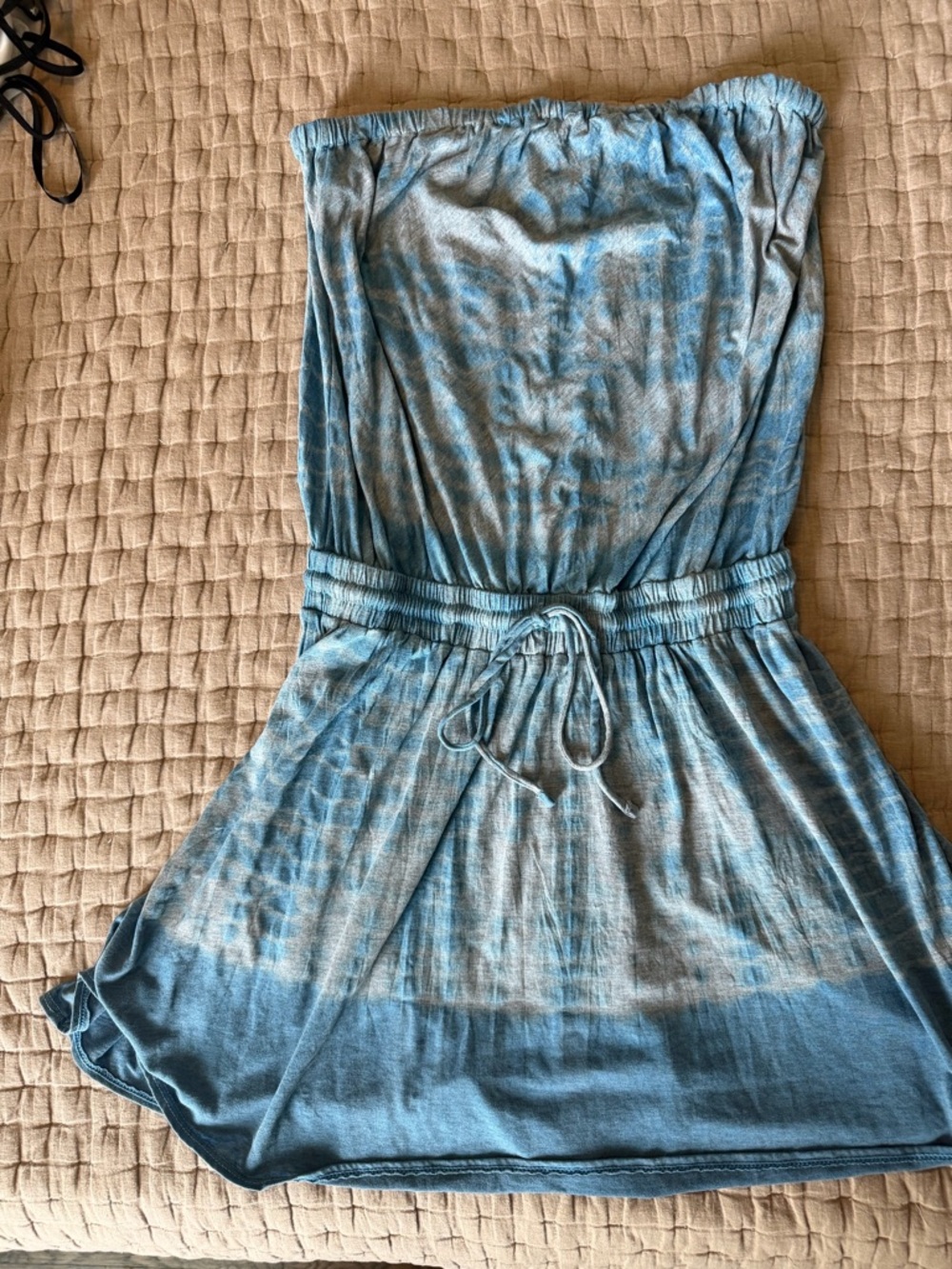 Gypsy 05 Strapless Blue Tie-Dye Dress